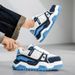 Four Season Low Cut Round Toe Color Blocked Lace Up Fashionable Soft Soled Casual Shoes_vogvips.com