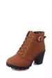 Autumn Winter New High Women's Cross Strap Short Belt Buckle Thick Heel Martin Leather Boots Woman Shoes_vogvips.com