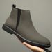 Men's Shoes Fleece Short Boots Leather Martin Boots Men's Medium Top Leather Shoes Men's Chelsea Boots Men's Boots Tide_vogvips.com
