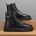 2025 Autumn New Martin Men's British Style Black Leather Versatile Casual Trendy High-top Boots_vogvips.com