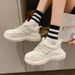 Daddy Shoes Women's Trendy Ins Retro Fried Street Black Show Feet Small Tire Thick-soled Shoes Light Casual Spring And Autumn Sports Shoes_vogvips.com