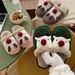 Winter New Christmas Reindeer Plush Shoes Home Fashion Couple Non-Slip Warm Closed-Toe Cotton Slippers_vogvips.com