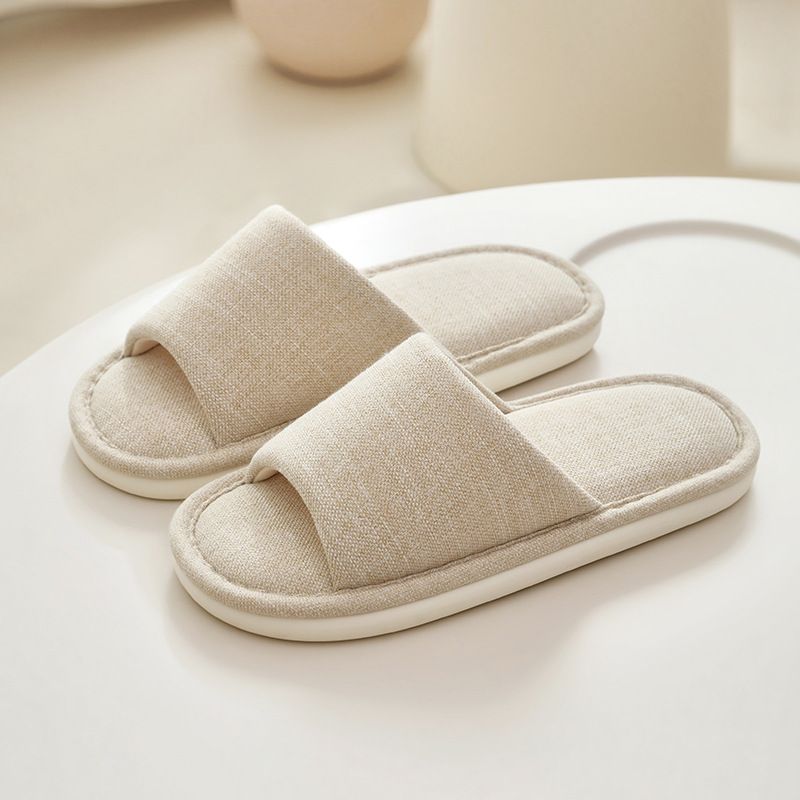 Japanese-style Cotton And Linen Slippers, Suitable For All Seasons, Women's Indoor Home High-end Linen Sweat-absorbing Slippers, Fabric Slippers For Men_vogvips.com