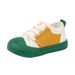 Kids' Color-Block Canvas Sneakers – Soft Rubber Sole, Slip-On Design For Toddlers & Children (Unisex, Pink/Blue/Green)_vogvips.com