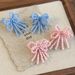 Spring And Summer Girl Beaded Bow Shoe Buckle Retro Knotted Sweet Pink Handmade Beaded Tassel Shoe Accessories_vogvips.com