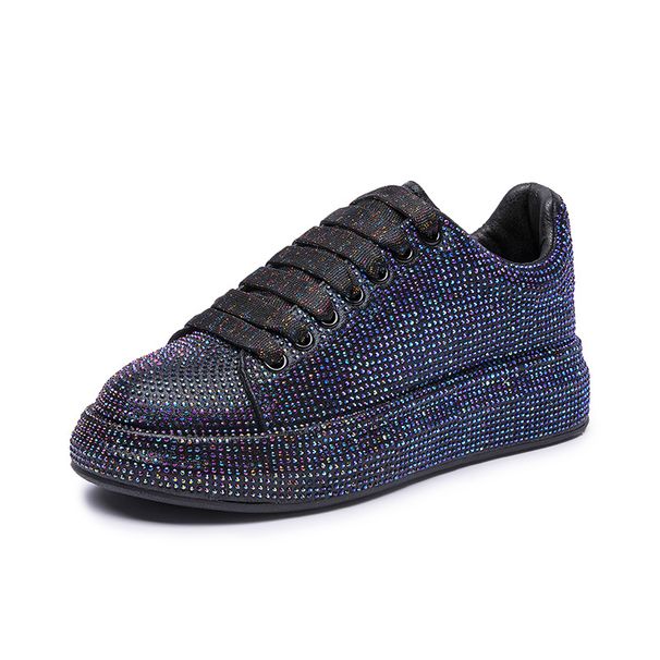 Women's Fashion Sneakers With Gradient Crystal Embellishments - Breathable Slip-Resistant Platform Shoes For Casual Wear Comfortable And Versatile_vogvips.com