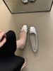 Ladies' Square Toe Shallow Mouth Single For Women 2025 Spring And Autumn New French Evening Style Gentle Fairy Flat_vogvips.com