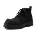 Martin Boots Men's Autumn Black Retro High-top Leather Shoes Thick-soled Heightening Medium-help Tooling Short Boots_vogvips.com