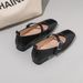 French Square Head Soft Sole Mary Jane Shoes Late Evening Breeze Word With Light Mouth Single Shoes Low Heel_vogvips.com