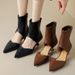 Trendy Pointed-toe Low-heel Cutout Back-zip Slim Boots, 2025 Summer European And American Design High-heeled Sandals For_vogvips.com