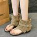 French Style Toe-Clip For Women 2025 Summer New Sandals Slip-On Short Boots Flat Flip-Flops_vogvips.com