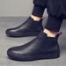 European Warm Series 2025 New Men's Short Genuine Leather Martin With Fleece Lining Warm Slip-On Fashion Boots For Autumn And Winter_vogvips.com