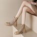 Genuine Soft Leather Martin For Women 2025 Summer Thin Breathable Hollow Elegant Sandals Mesh Short Boots_vogvips.com