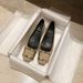Celebrity Elephant Gray Patent Leather Toe Square Buckle Flat Heel Shallow Mouth Temperament Women S Shoes_vogvips.com