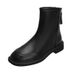 Women's Slim Fit Soft Leather Martin Boots British Style Back Zipper Elastic Ankle Boots Plus Size Autumn New Style_vogvips.com
