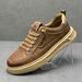 Casual Sneakers For Men, Autumn New Soft Sole Slip-On Men's Genuine Leather Breathable Business Work Shoes, Versatile_vogvips.com