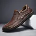 Plus Size Spring And Autumn Stitched Casual Slip On Summer Men's Leather Shoes_vogvips.com
