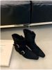 ShoeVault 2025 Autumn Winter Korean Version New Niche Design Retro French Short Small Square Toe Western Mid-Calf Women's Boots_vogvips.com