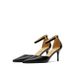 French-style Women's Black Genuine Leather Stiletto Sandals, 2025 Summer New Model, Hollow-out Design With A Single_vogvips.com
