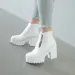 Black White Platform Ankle For Women High Heels Zip Autumn Winter Booties Woman Boots Ladies Shoes 250711_vogvips.com