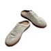 Italian German Training 2025 Spring New Edition Leather Flat Bottom Color Blocked Super Soft Lace Up White Shoes For_vogvips.com