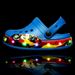 Spring New Children's Luminous Hole Shoes, Big Children's Shoes, Medium Children's Shoes, Small Children's Shoes, Girls' Shoes, Sandals_vogvips.com