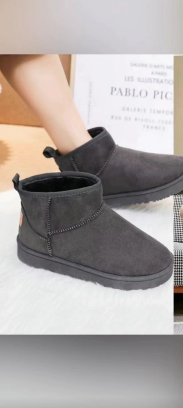 Winter New Snow Boots Women's Flat Short Tube Plus Fleece Thick Warm Shoes_vogvips.com