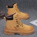 European Warm Series Yellow 2025 Autumn Winter New Motorcycle Men's Shoes Thick Sole High-top Martin Boots_vogvips.com