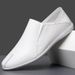 Plus Size Leather New Men's Slip-On Loafers Breathable Casual Sole Soft Surface Lazy Driving White Shoes_vogvips.com