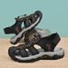 Summer Large-Dock Layered Cowhide Casual Shoes Breathable, Non-Slip, Quick-Dry Outdoor Beach Sandals For Men_vogvips.com