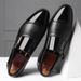Four Seasons New Men's Business Leather Cover Feet Sandals Hollow Single Breathable Wedding Shoes_vogvips.com
