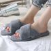 Cross Plush Autumn Winter New Indoor Warm Cotton Thickened Open-Toe Furry Slippers_vogvips.com