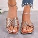 New Flat Cross Line Casual Women's Beach Slippers_vogvips.com
