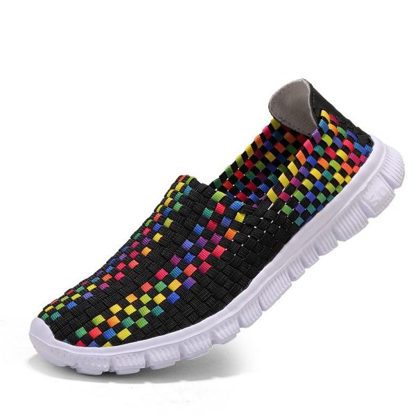 Summer Men Braid Beach Lazy Shoes Casual Weave Comfort Slip On Walking Tennis Women Sneakers For Kids_vogvips.com