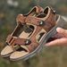 Casual New Beach Summer Large Men's Outdoor Leather Sandals_vogvips.com
