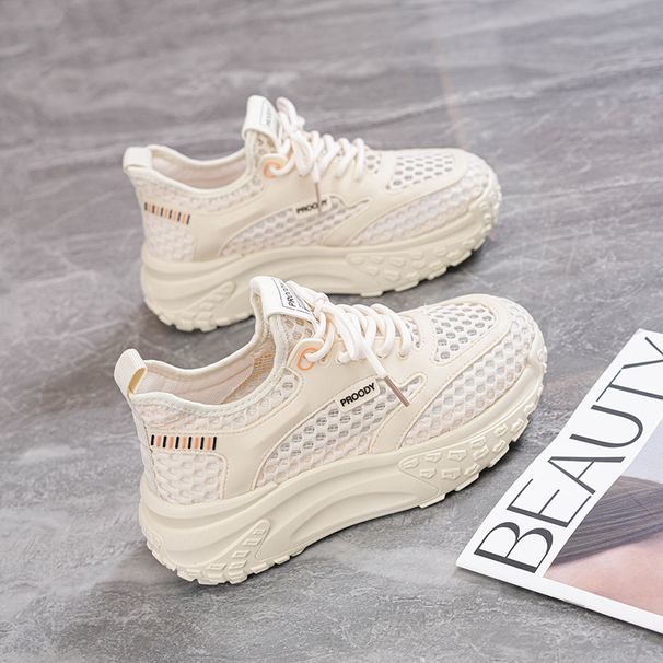 Women's Sports Mesh Shoes, Breathable Mesh, 2026 New Popular Model, Summer Thin Versatile Thick-soled Casual Shoes_vogvips.com