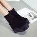 222-16 Autumn Winter Fashion Thick-Soled Martin 14CM Wedge Women's Height-Increasing Short Knitted Mouth Platform Boots_vogvips.com