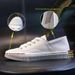 Top Layer Cowhide White Spring 2026 New Breathable Genuine Leather Women's Casual Biscuit Flat Single Shoes For Women_vogvips.com