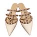 High-end Cross-border Foreign Trade Women's V-style Pointed-toe Studded Flat Mules For Outdoor Wear_vogvips.com
