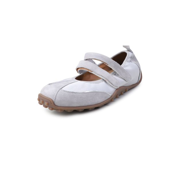 Extremely Comfortable Sports Ballet Mary Jane 2026, Height-increasing Mid-heel, Suede With Velcro, Genuine Leather_vogvips.com