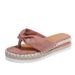 Women's Shoes Spring And Summer New Large Size Suede Herringbone Women's Thick Soled Slippers_vogvips.com