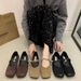 French-style Mary Jane Shoes, Soft Leather, Japanese Suede Square Toe, Suitable For Pairing With Skirts, Large Size_vogvips.com