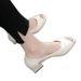 Soft Leather Sandals Women Wear Soft-soled Single Shoes Fish Mouth Hollow Middle Heel Shoes Thick Heel Women's Leather Shoes_vogvips.com