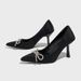 Elegant French Crystal Bow Pointed-Toe High Heels – Stylish Summer Dress Shoes For Women & Men (Black, Red, Beige)_vogvips.com