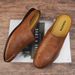 Fashion Comfy Mens Mules Italian Men Slippers Genuine Leather Loafers Casual Outdoor Non-slip Half Slipper Lazy Shoes_vogvips.com