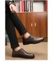 Men's Round Head Casual Shoes Single Shoes Men's Leather Shoes Splicing Lace-up Shallow Mouth Men's Shoes_vogvips.com