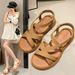 2025 Summer New Fashion Cross Elastic Strap Flat Soft Bottom Women's Sandals_vogvips.com