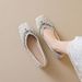 Weiwei Girl 5933-20 Square Toe Sing For Women Shallow Mouth Rhinestone Wedding Flat Fairy Shoes To Match Dress Soft_vogvips.com