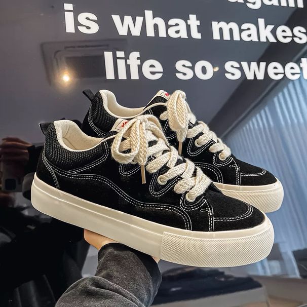 ShoeVault Spring Men's Casual Versatile Sneakers Wine Red Ins Niche Design Bread Skate Shoes American High Street_vogvips.com
