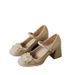 Fairy Style Square Root High Heels Female Word Belt French Mary Jane High Heels Female_vogvips.com